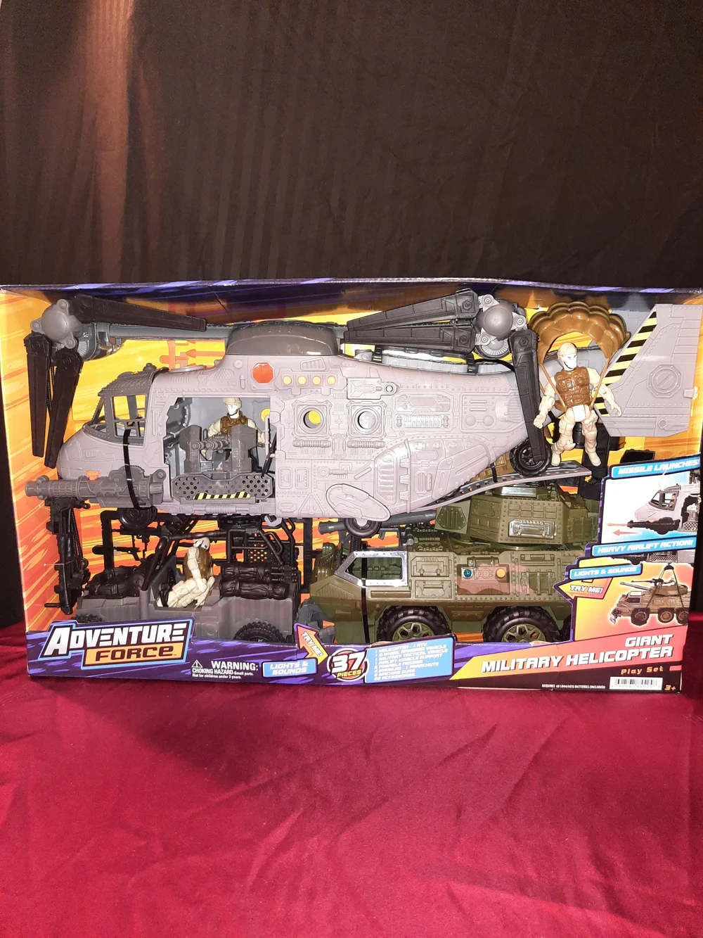 Adventure Force Giant Military Helicopter Playset With Action Figures & Vehicles